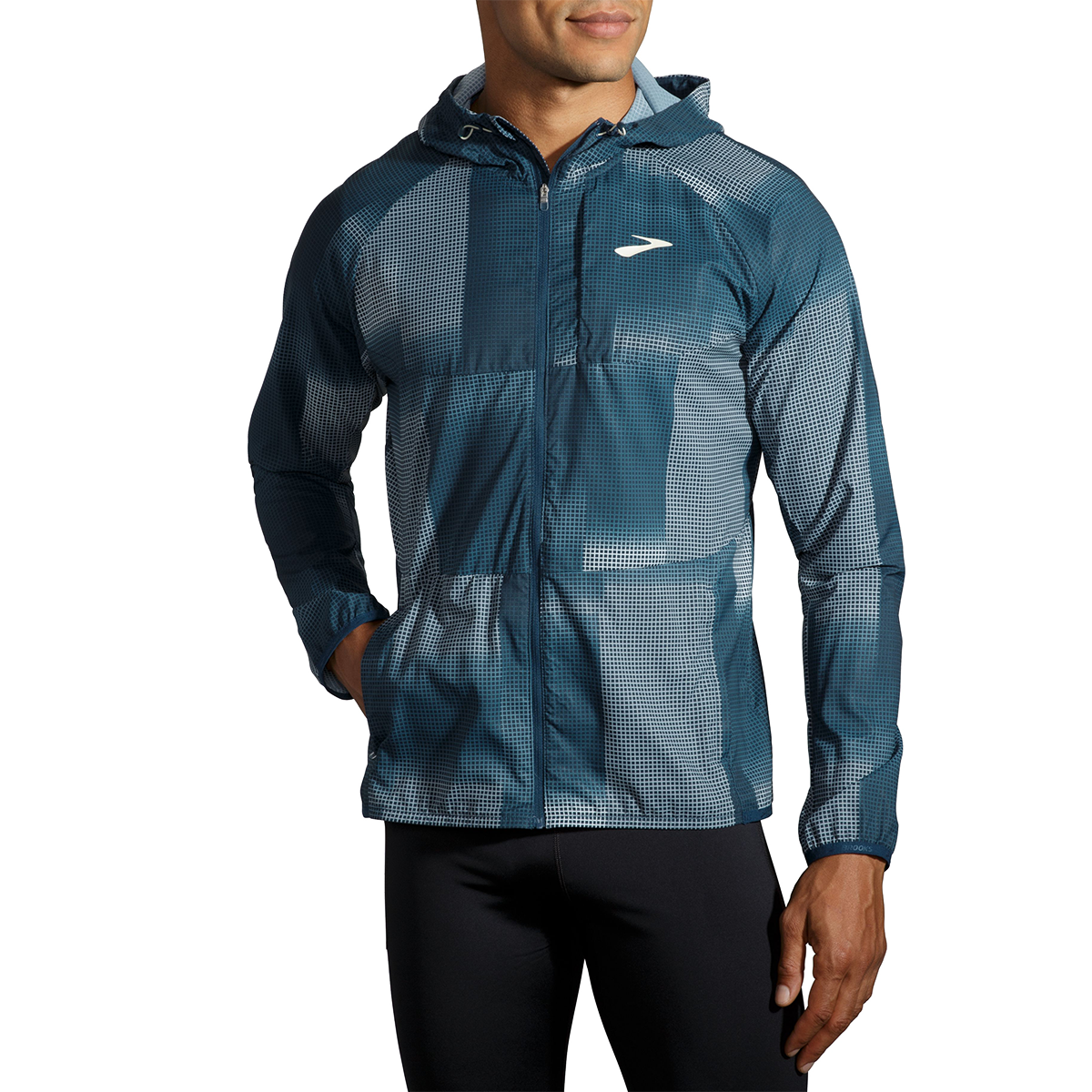 Brooks Canopy Jacket — Grey Skies - Autumnal - Dark Ocean — Size Small — Alternate View 8
