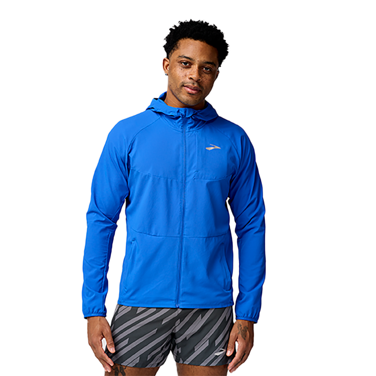 Brooks Canopy Jacket — Grey Skies - Autumnal - Dark Ocean — Size Small — Front View