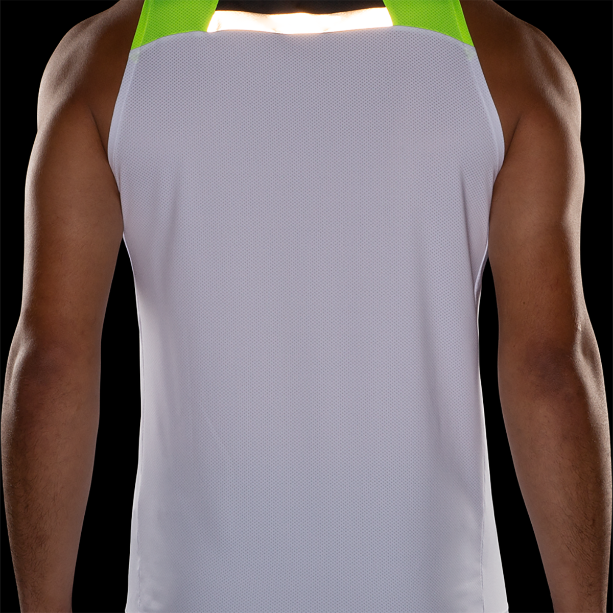 Brooks Run Visible Tank — White - Asphalt - Nightlife — Size Small — Detail View