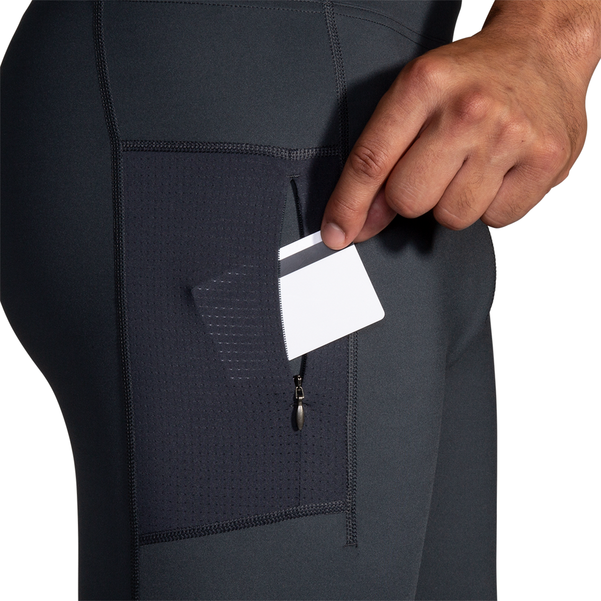 Brooks Run Visible Tight — Asphalt - Nightlife — Size Small — Top View