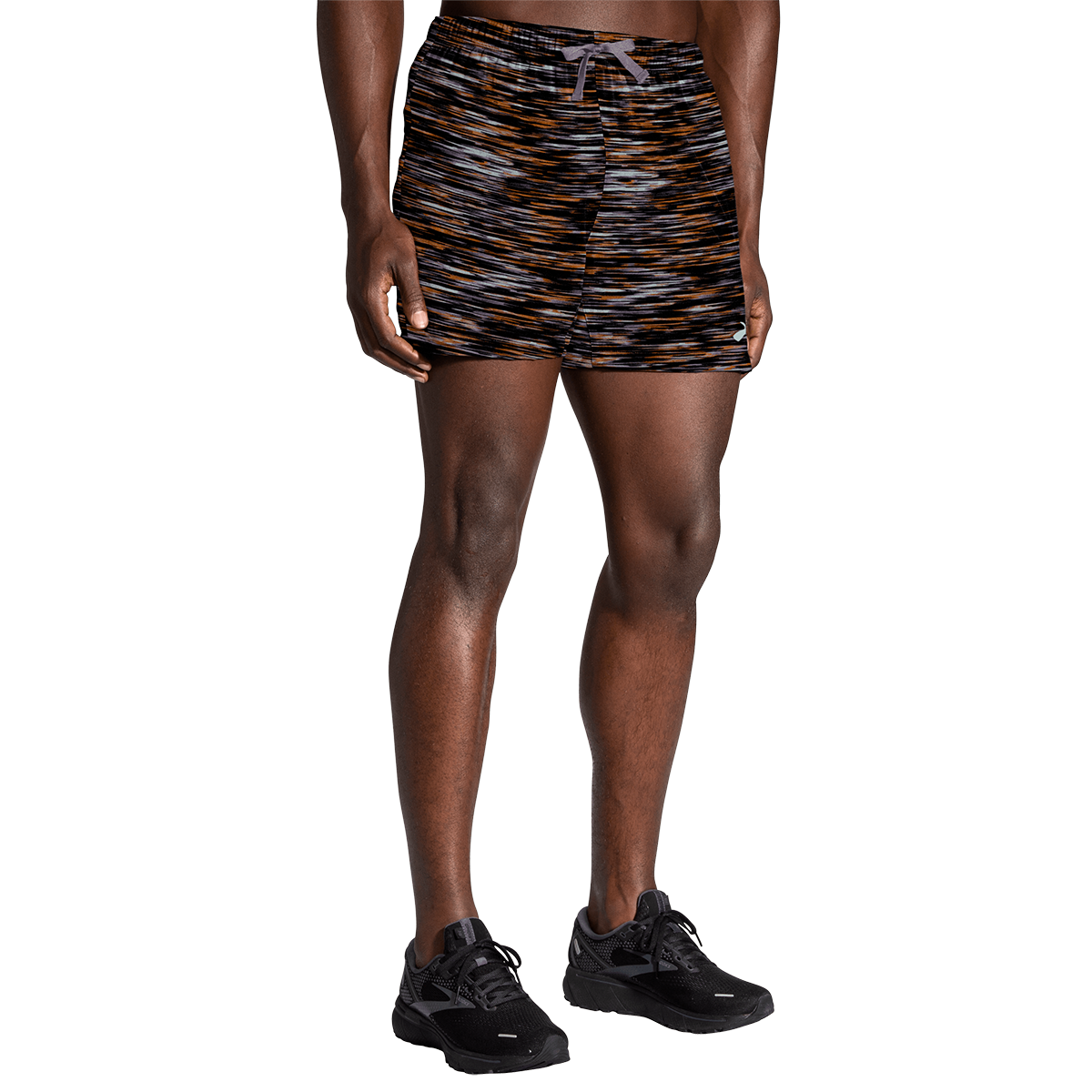 Brooks Moment 5" Short — Red Clay - Slate Blue — Size Small — Front View