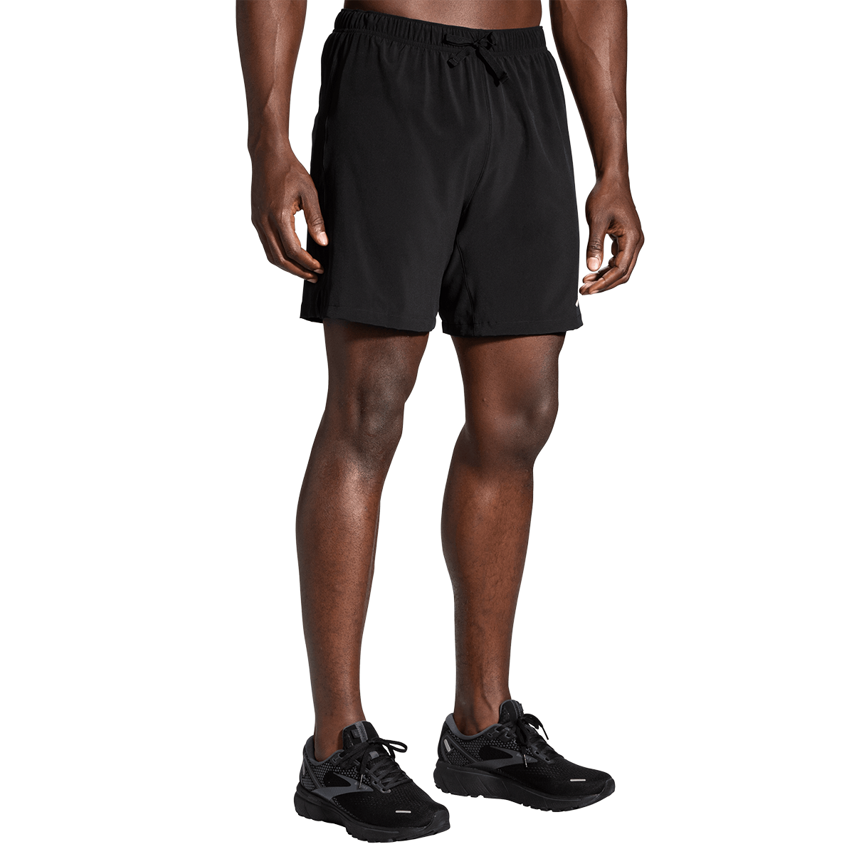 Brooks Moment 7" Short — Black — Size Medium — Front View