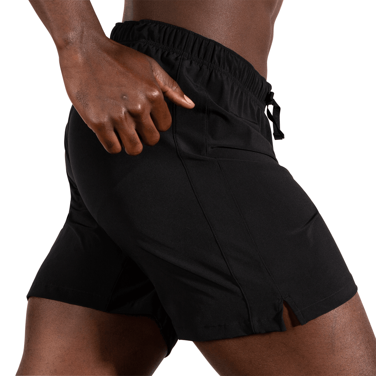 Brooks Moment 7" Short — Black — Size Medium — Side View