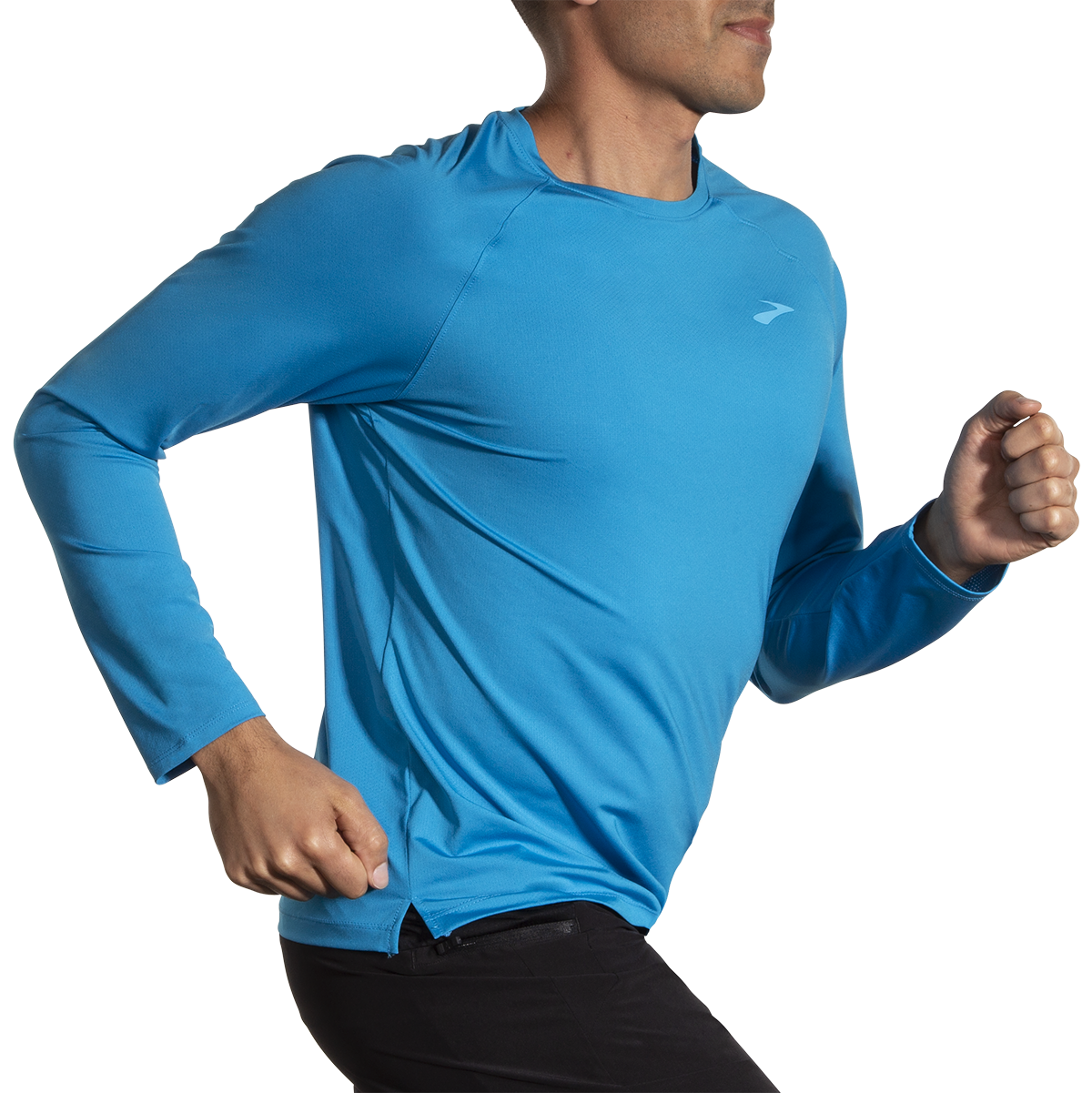 Brooks Atmosphere Longsleeve 2.0 — Cerulean — Size Small — Side View