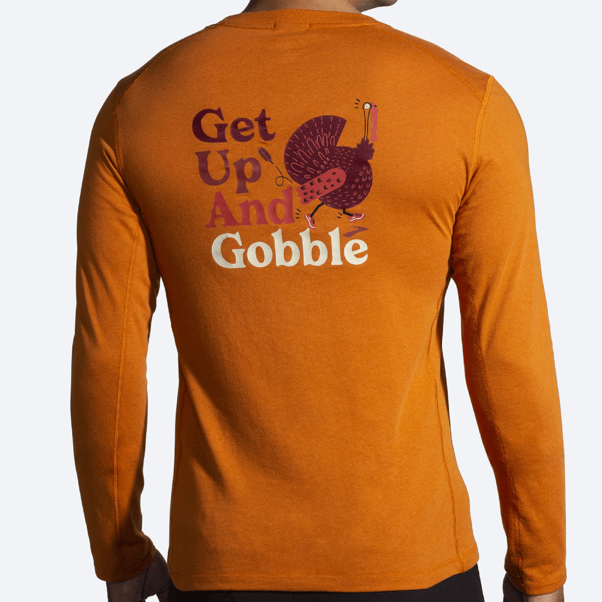 Brooks Distance 2.0 Longsleeve — Paprika - Trot Happy 23 — Size Small — Lifestyle View