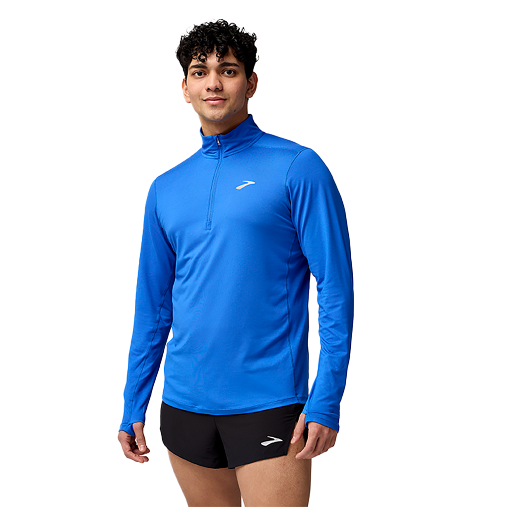 Brooks Dash 1/2 Zip 2.0 — Neo Blue — Size Small — Front View