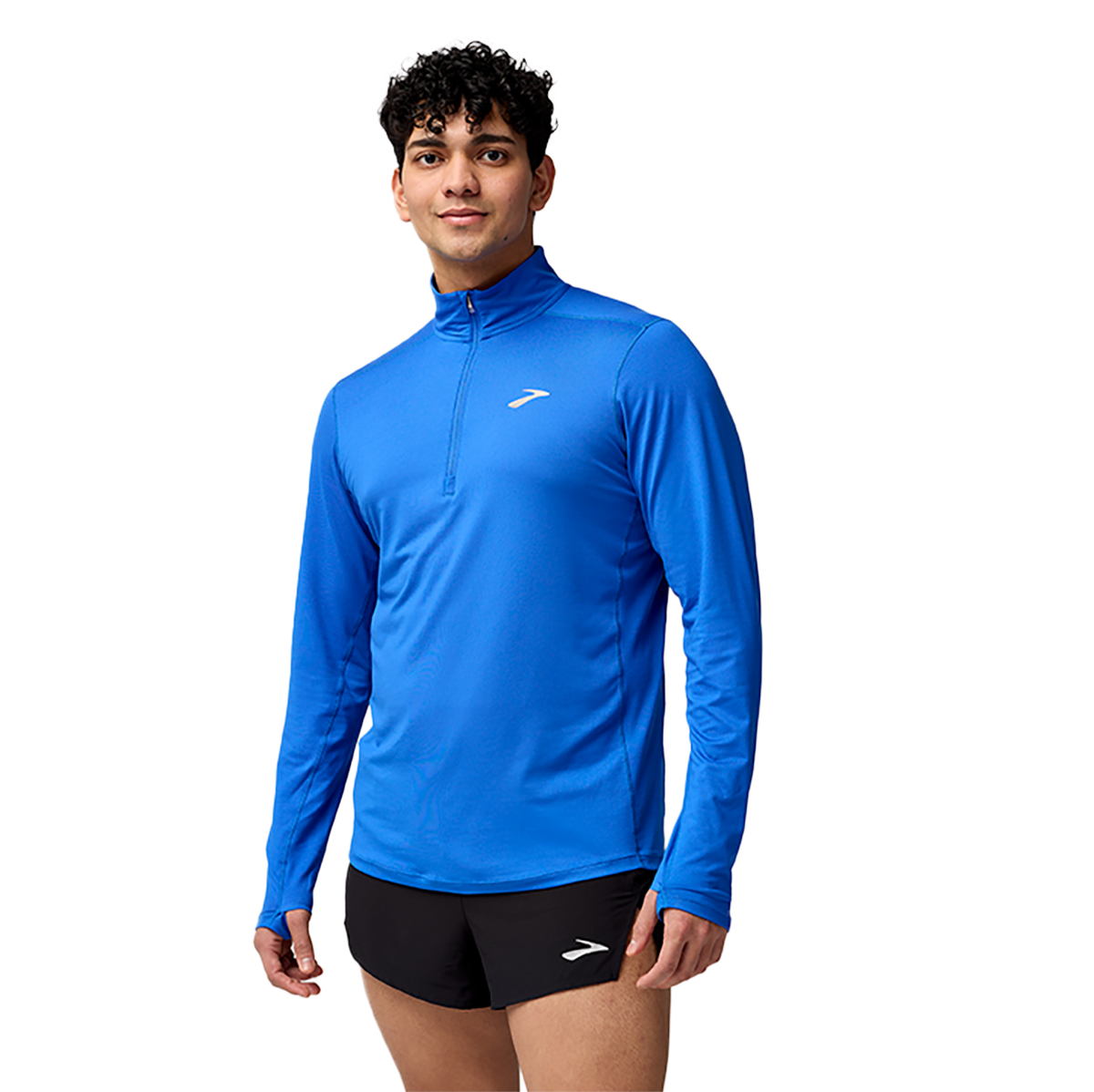 Brooks Dash 1/2 Zip 2.0 — Neo Blue — Size Small — Front View