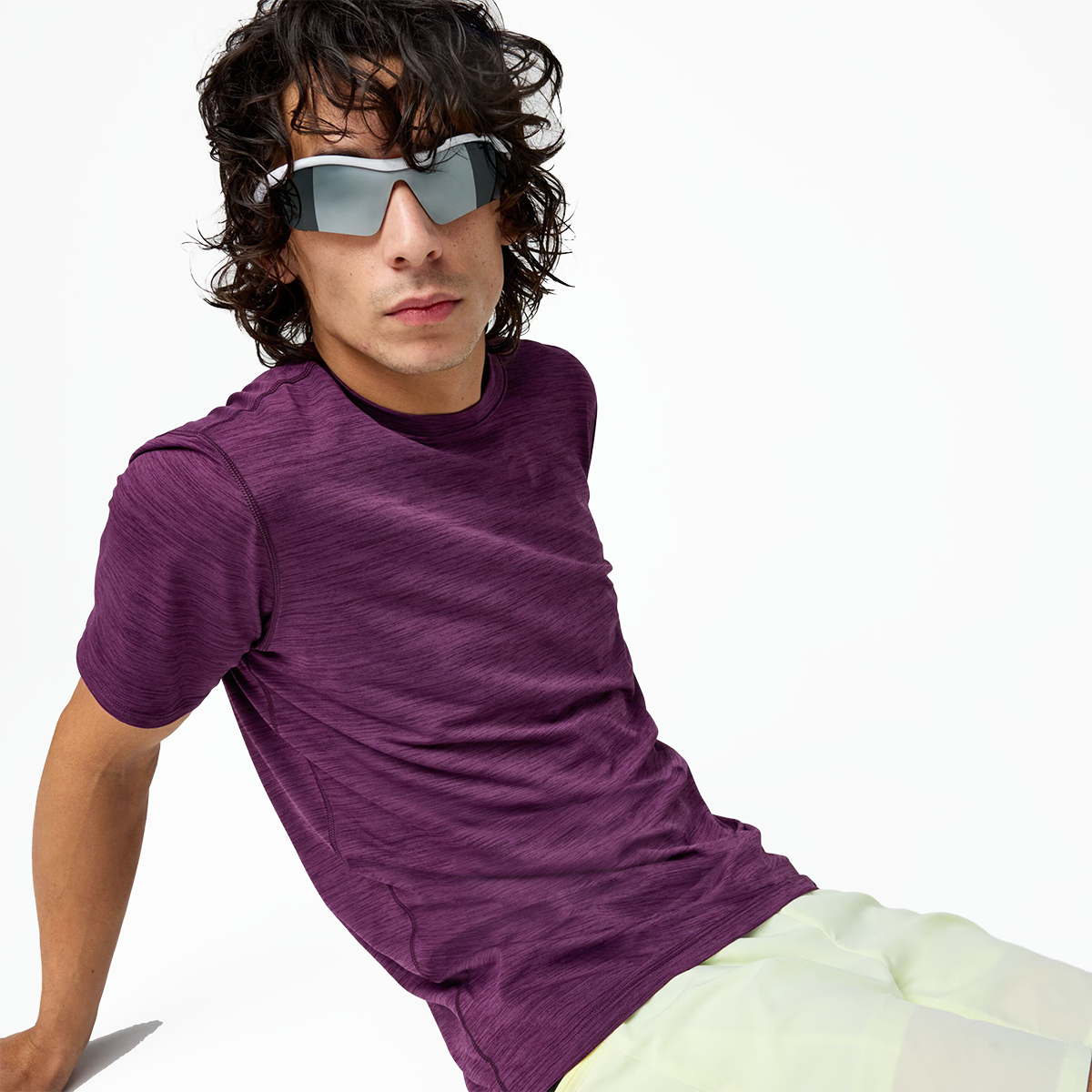 Brooks Luxe Shortsleeve — Heather Cosmic Crisp — Size XSmall — Top View