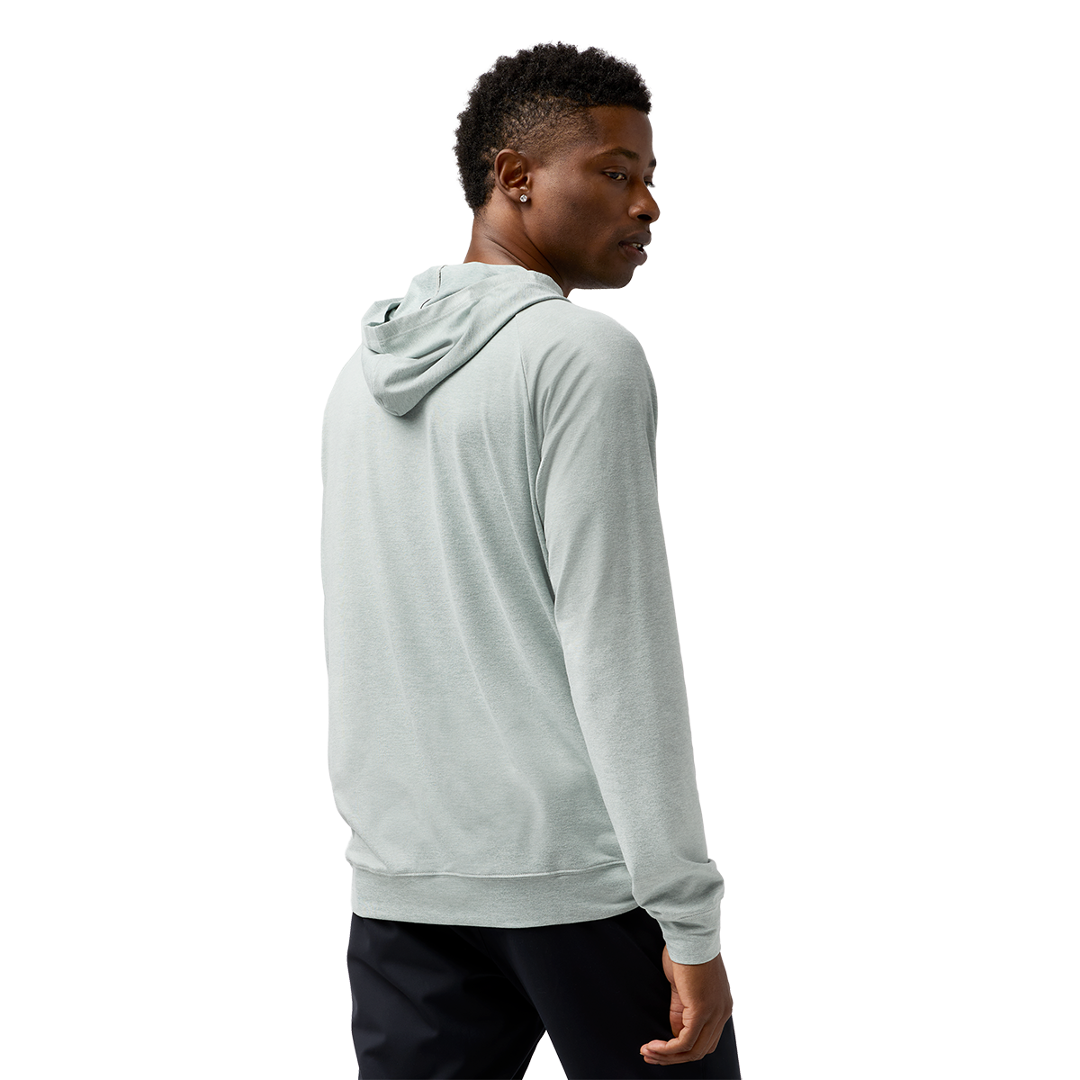 Brooks Luxe Hoodie — Heather Black — Size Small — Side View