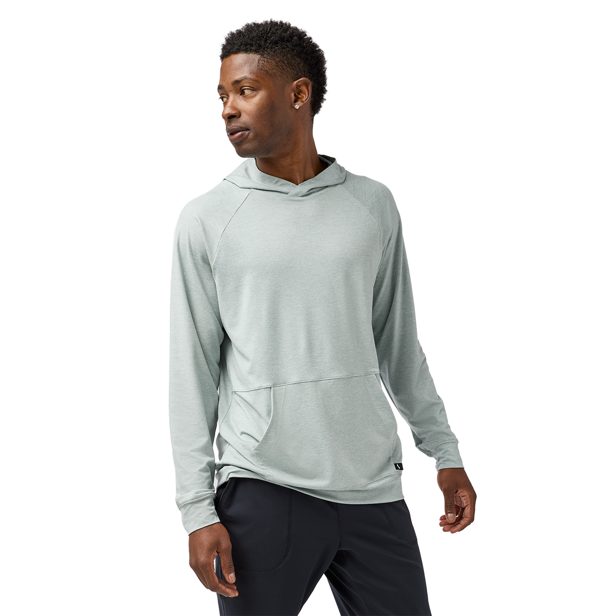 Brooks Luxe Hoodie — Heather Black — Size Small — Front View