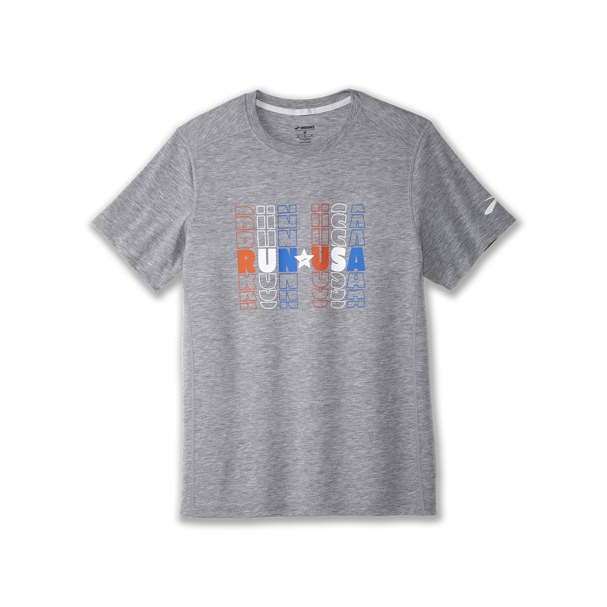 Brooks Distance Short Sleeve 3.0 — Heather Ash - Run USA 24 — Size XSmall — Alternate View 12