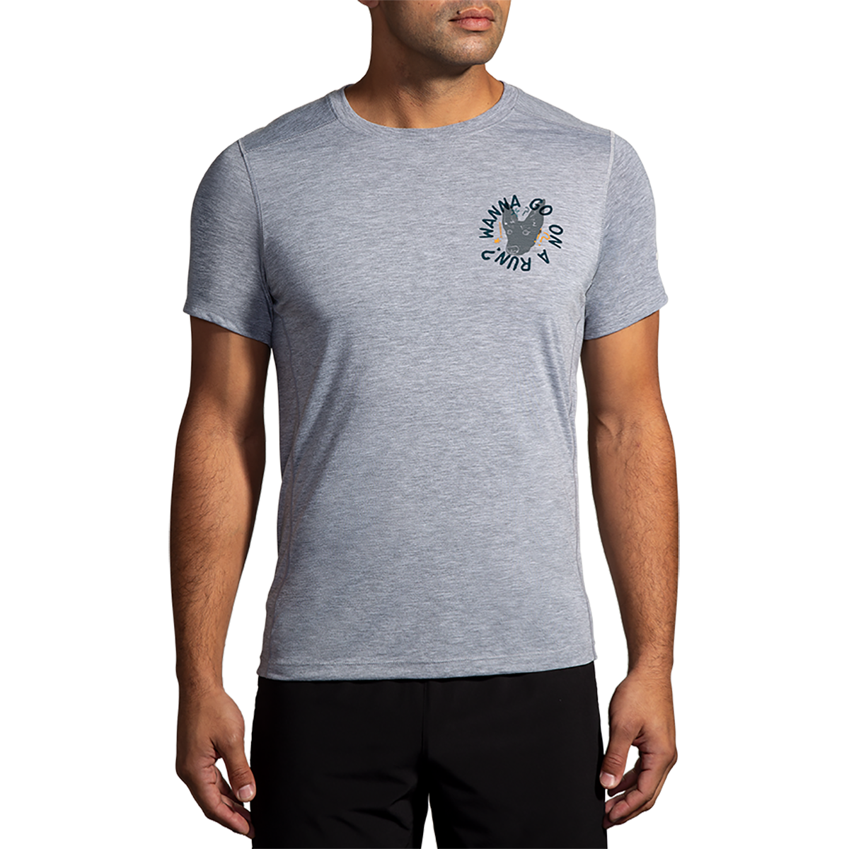 Brooks Distance Short Sleeve 3.0 — Heather Ash - Run USA 24 — Size XSmall — Alternate View 13