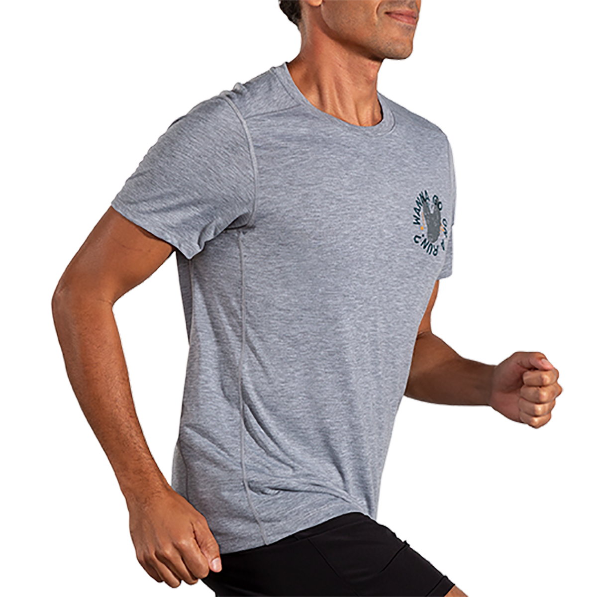 Brooks Distance Short Sleeve 3.0 — Heather Ash - Run USA 24 — Size XSmall — Alternate View 14