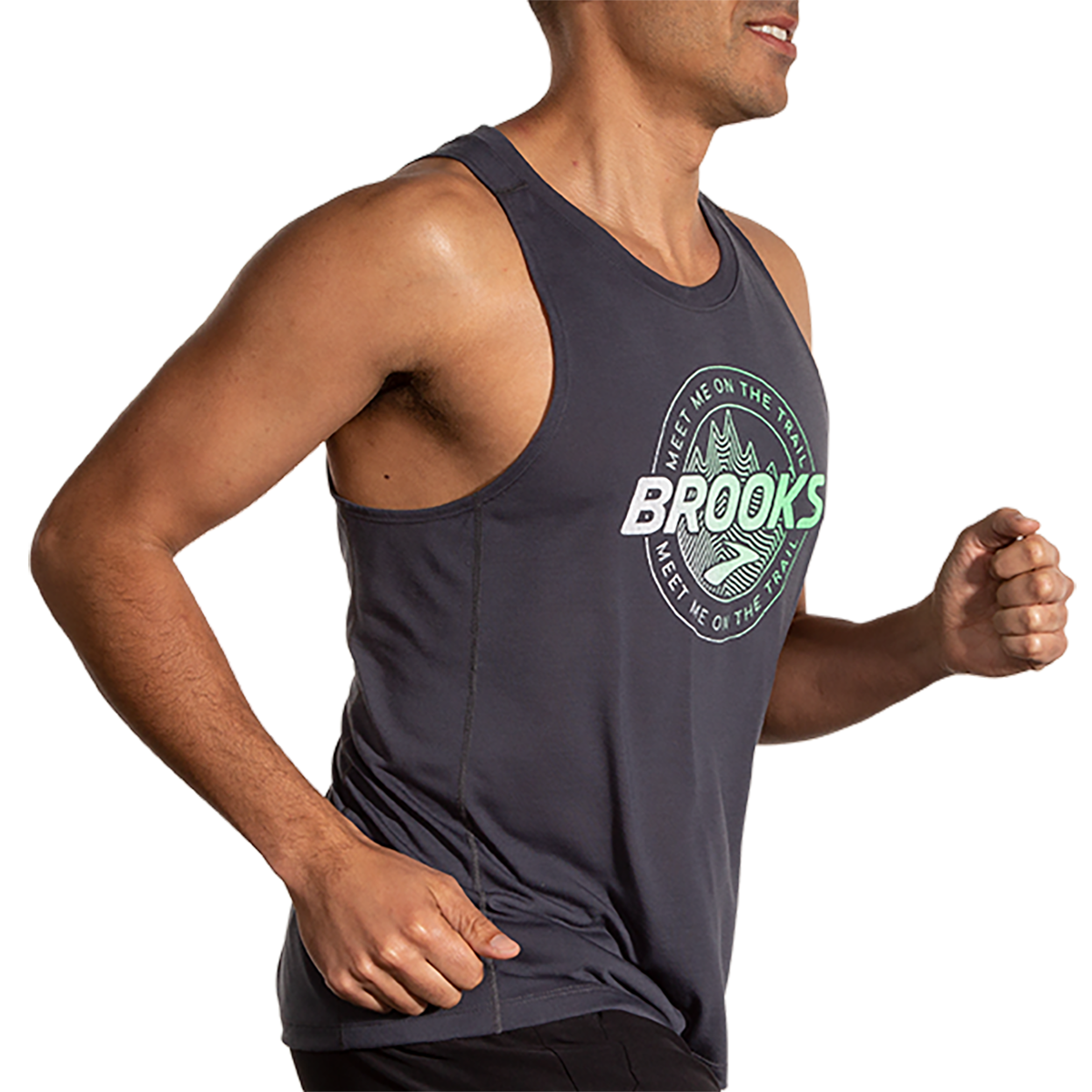 Brooks Distance Tank 3.0 — Heather Ash - BR Stack — Size Small — Detail View