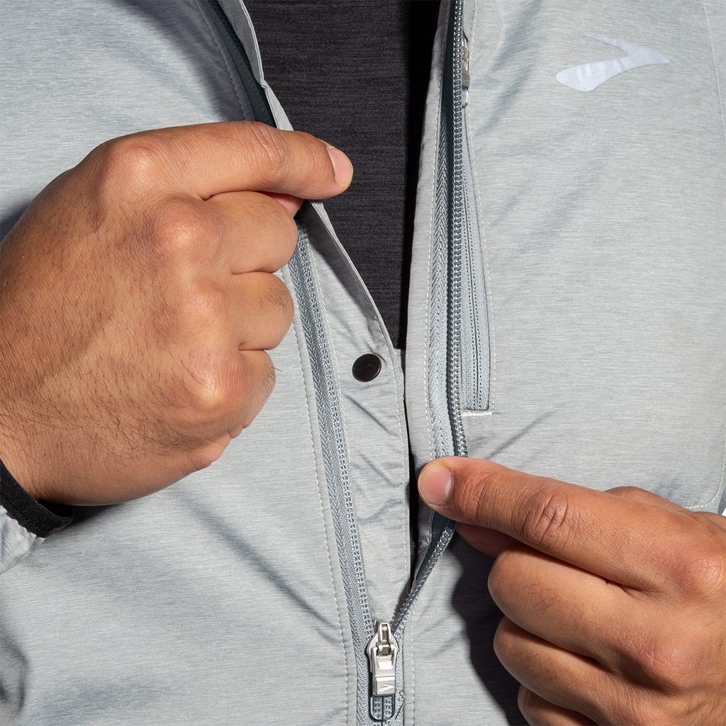 Brooks Fusion Hybrid Jacket 2.0 — Heather Ash - Black — Size Small — Alternate View 7