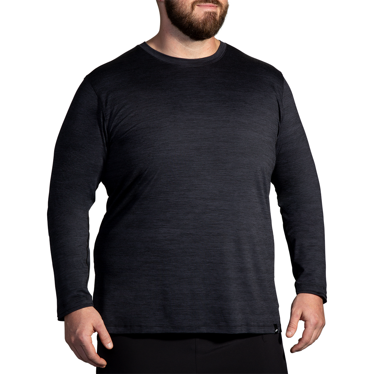 Brooks Luxe Longsleeve — Heather Deep Black — Size Medium — Alternate View 7