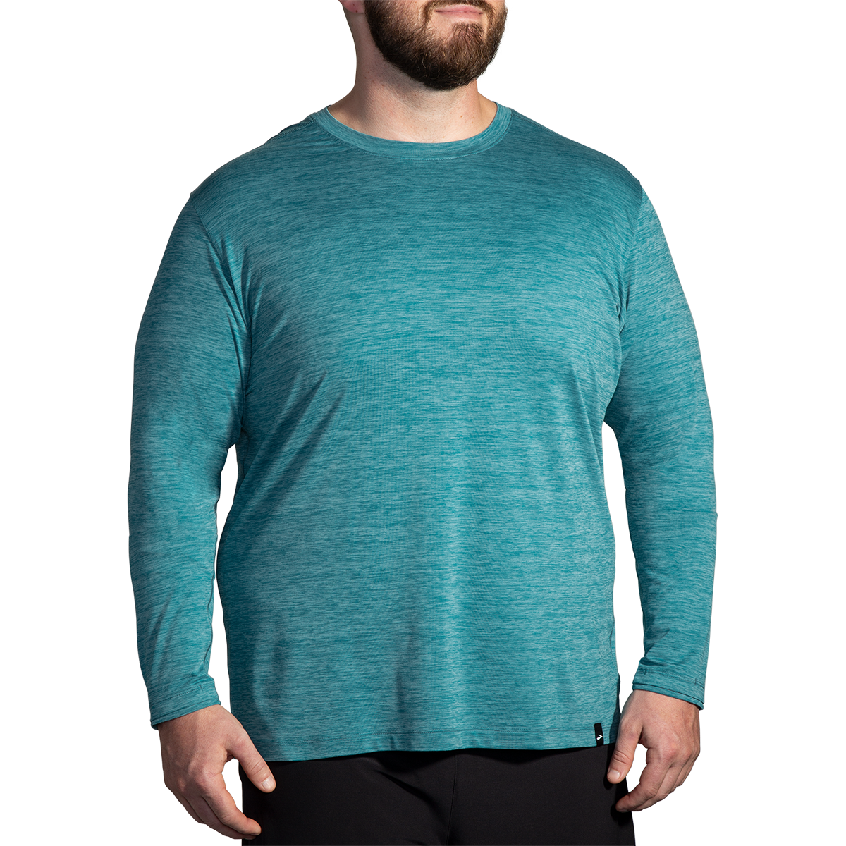 Brooks Luxe Longsleeve — Heather Deep Black — Size Medium — Alternate View 9