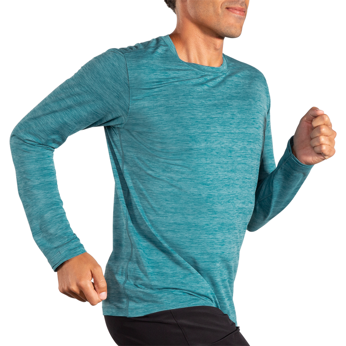 Brooks Luxe Longsleeve — Heather Deep Black — Size Medium — Alternate View 10