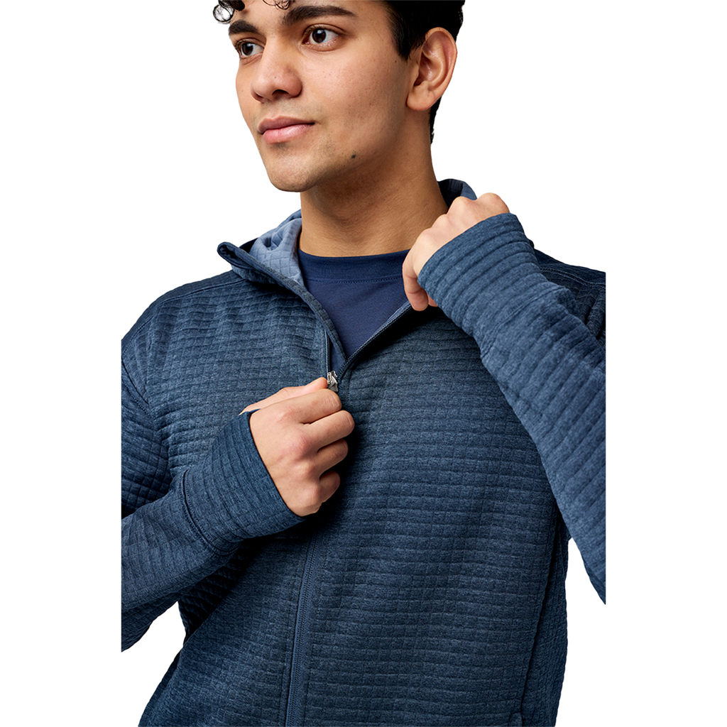 Brooks Activate Midweight Hoodie — Htr Blue Slate — Size Small — Top View