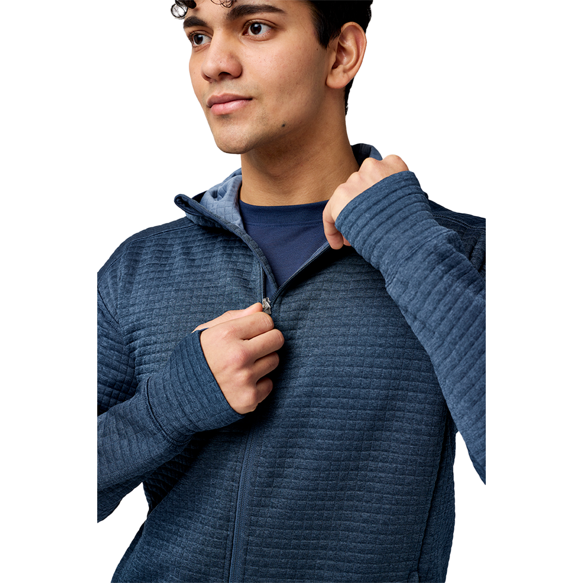 Brooks Activate Midweight Hoodie — Htr Blue Slate — Size Small — Top View