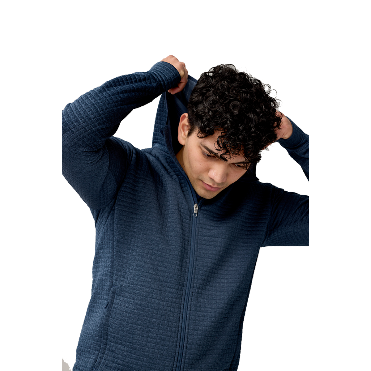 Brooks Activate Midweight Hoodie — Htr Blue Slate — Size Small — Back View