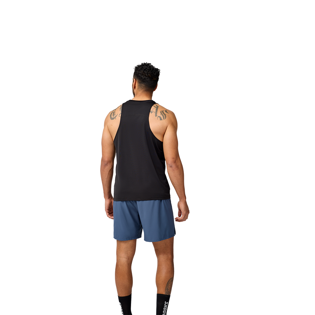 Brooks Atmosphere Singlet 3.0 — Setting Stripe — Size Small — Lifestyle View