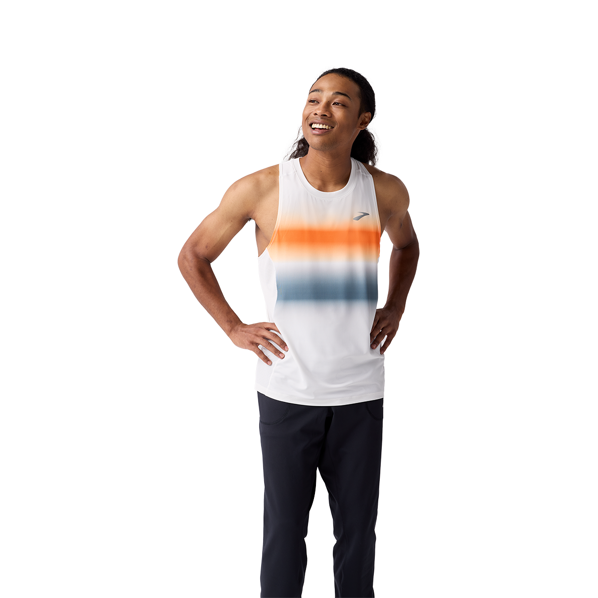Brooks Atmosphere Singlet 3.0 — Setting Stripe — Size Small — Back View