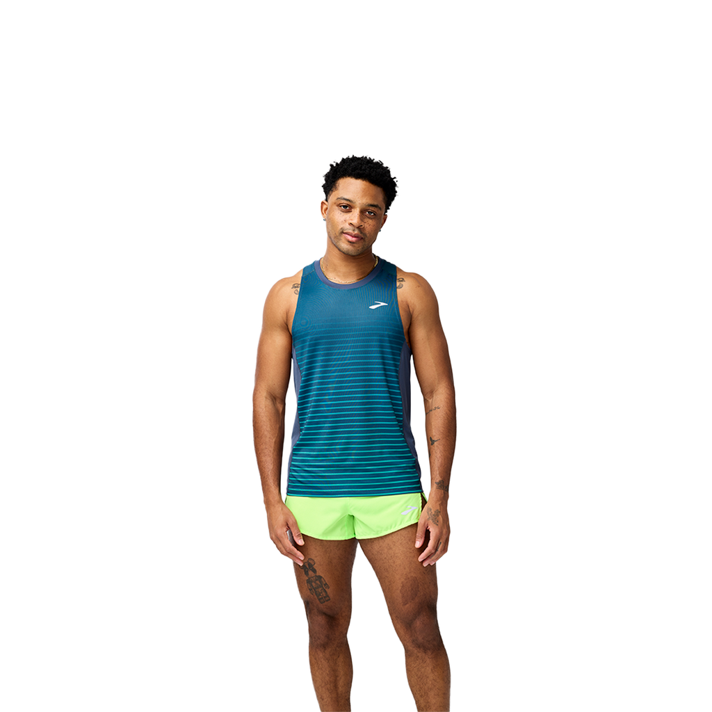 Brooks Atmosphere Singlet 3.0 — Setting Stripe — Size Small — Front View