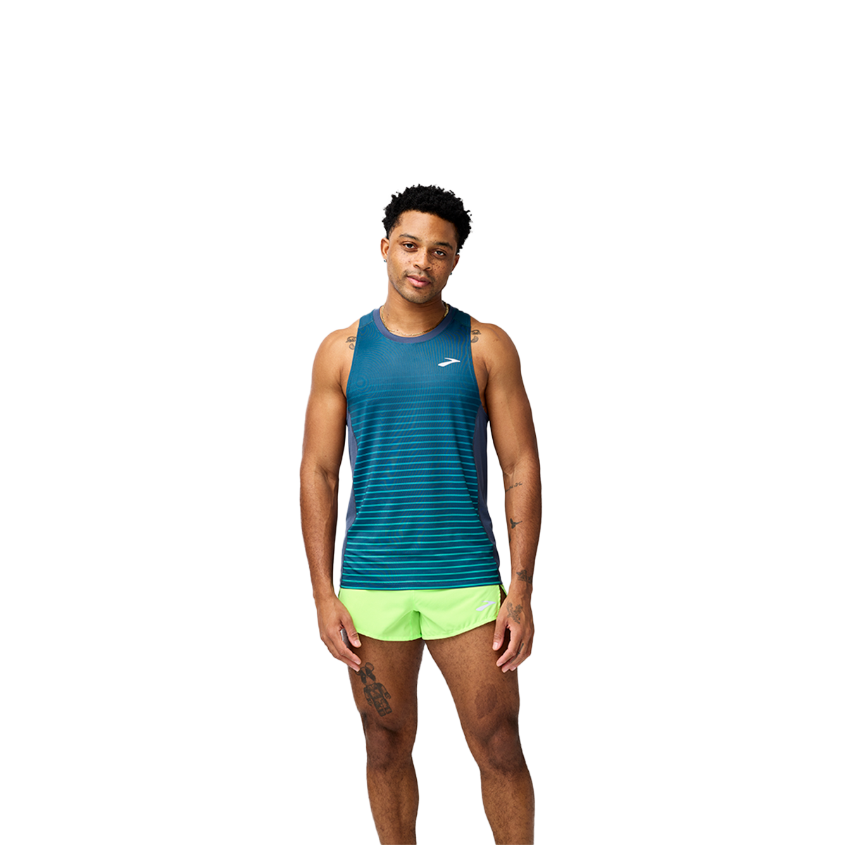 Brooks Atmosphere Singlet 3.0 — Setting Stripe — Size Small — Front View