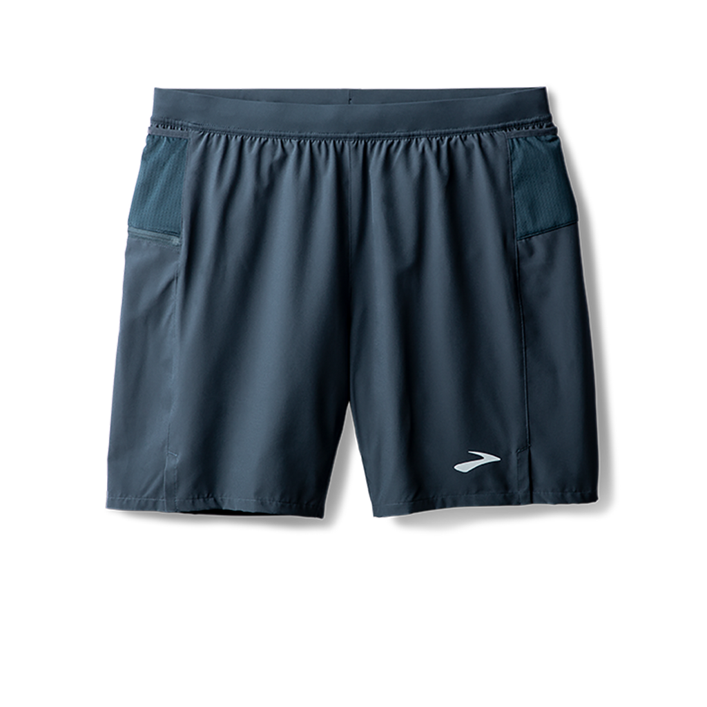 Brooks Journey 7" 2-in-1 Short — Neo Blue — Size Small — Top View