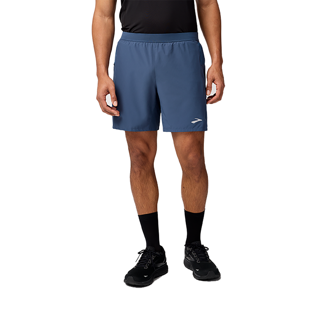 Brooks Journey 7" 2-in-1 Short — Neo Blue — Size Small — Front View