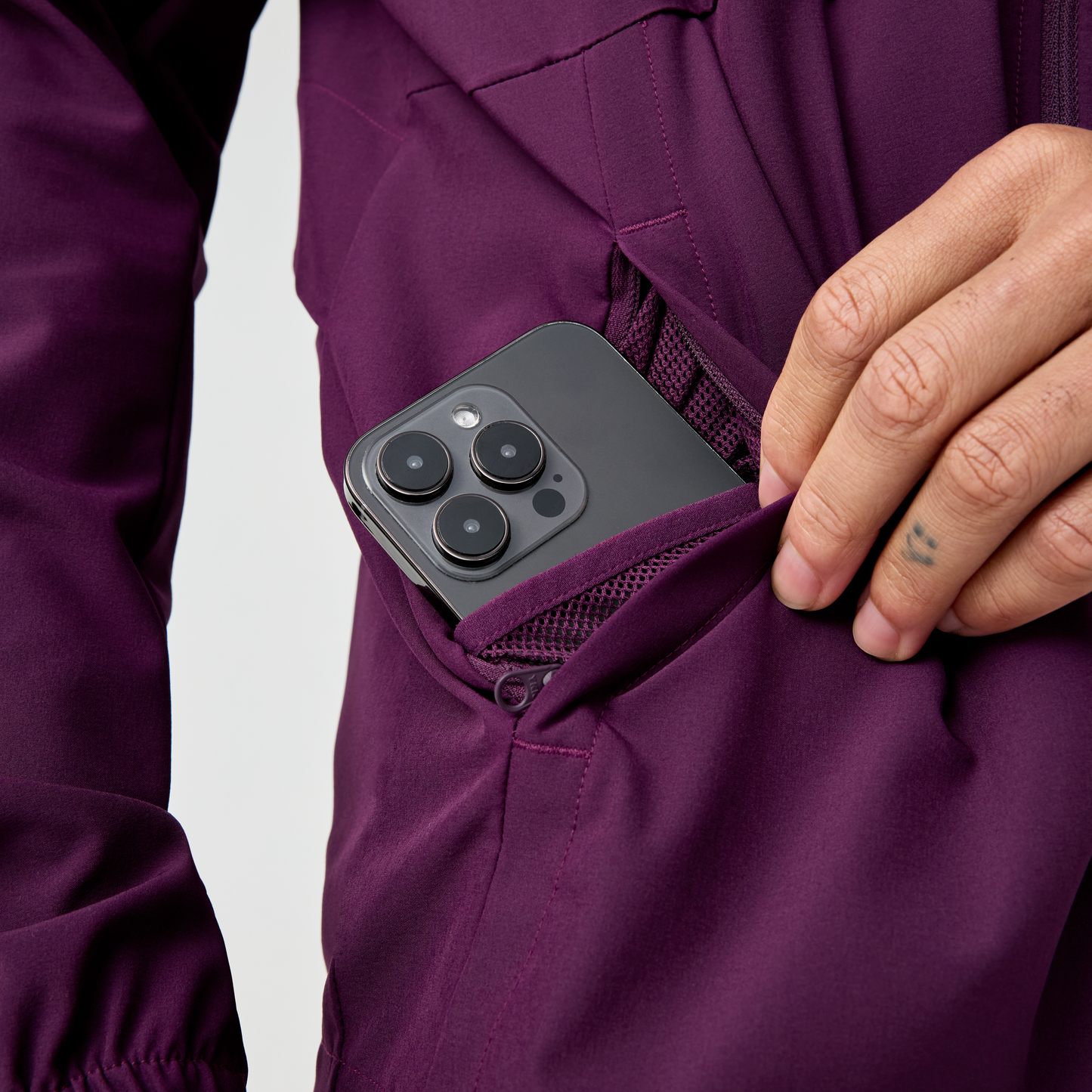 Brooks Canopy Jacket — Burgundy Blaze — Size XSmall — Top View
