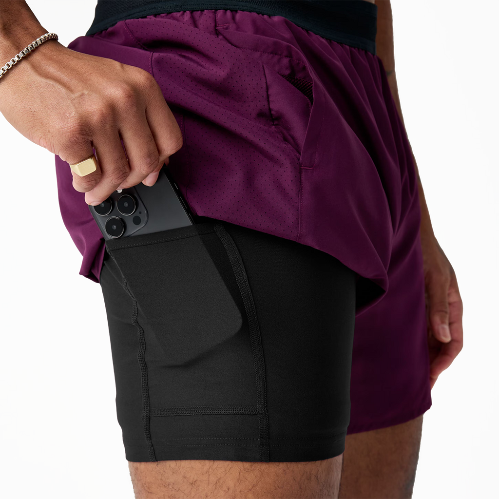 Brooks Dash 2-in-1 Short — Black — Size XSmall — Side View