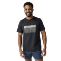 Brooks Graphic Short Sleeve — Black - Dark Luminary — Size XSmall — Front View