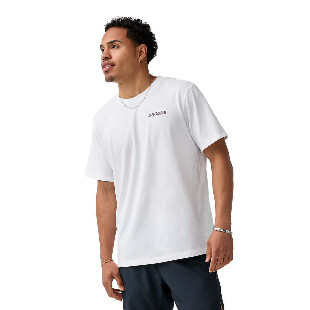 Brooks Graphic Short Sleeve — Black - Dark Luminary — Size XSmall — Top View