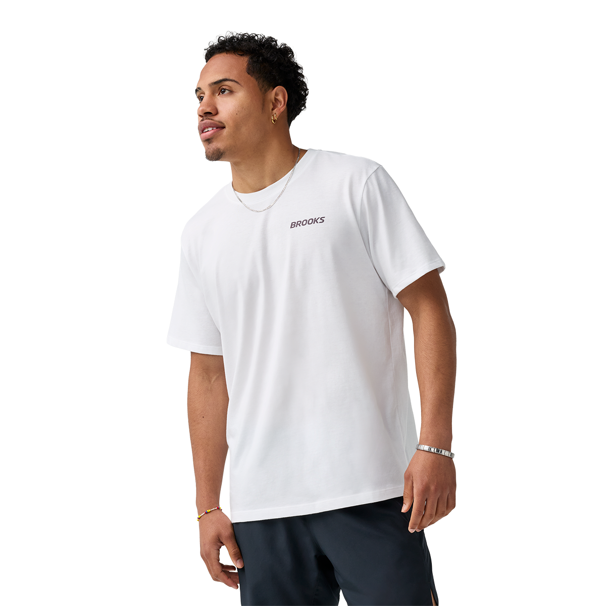 Brooks Graphic Short Sleeve — Black - Dark Luminary — Size XSmall — Top View