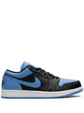 Air Jordan 1 Low University Blue Sneakers — Black/Blue — Size US M 9.5 - US W 11 — Front View