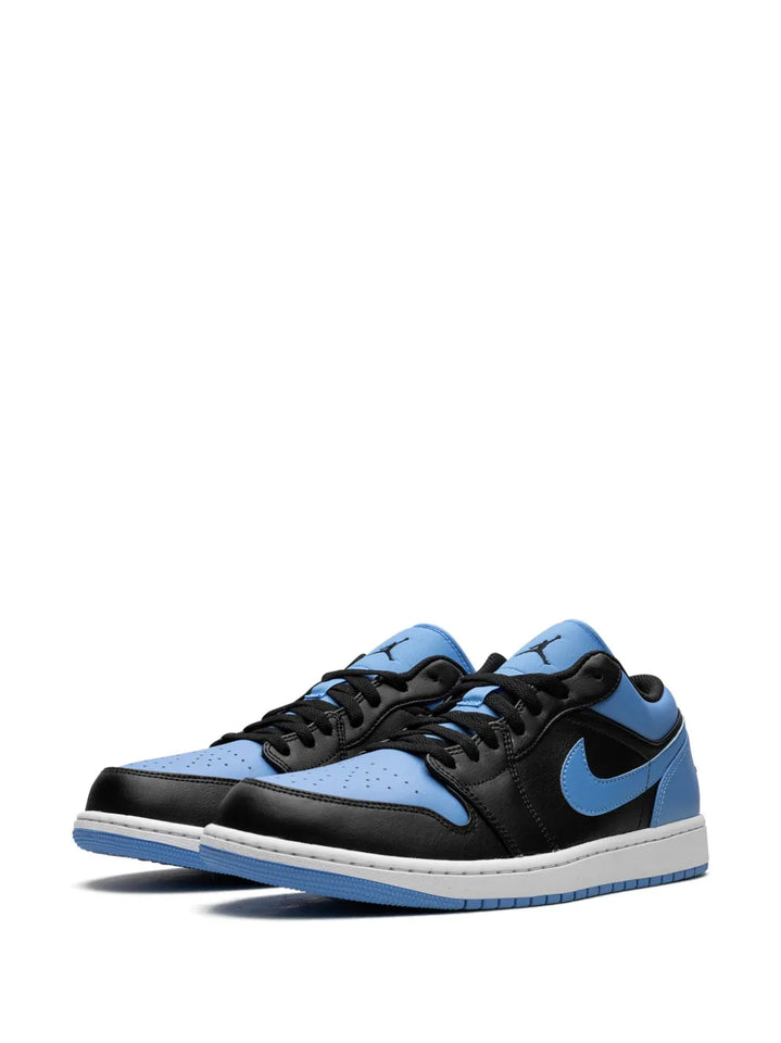 Air Jordan 1 Low University Blue Sneakers — Black/Blue — Size US M 9.5 - US W 11 — Back View