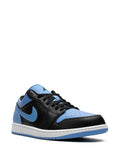 Air Jordan 1 Low University Blue Sneakers — Black/Blue — Size US M 9.5 - US W 11 — Side View