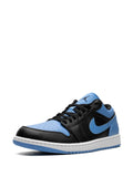 Air Jordan 1 Low University Blue Sneakers — Black/Blue — Size US M 9.5 - US W 11 — Detail View