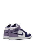 Air Jordan 1 Mid Blueberry Sneakers — Purple/White — Size US M 11.5 - US W 13 — Back View