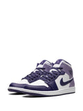 Air Jordan 1 Mid Blueberry Sneakers — Purple/White — Size US M 11.5 - US W 13 — Top View