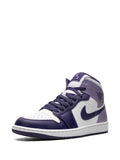 Air Jordan 1 Mid Blueberry Sneakers — Purple/White — Size US M 11.5 - US W 13 — Detail View