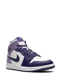 Air Jordan 1 Mid Blueberry Sneakers — Purple/White — Size US M 11.5 - US W 13 — Side View