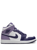 Air Jordan 1 Mid Blueberry Sneakers — Purple/White — Size US M 11.5 - US W 13 — Front View
