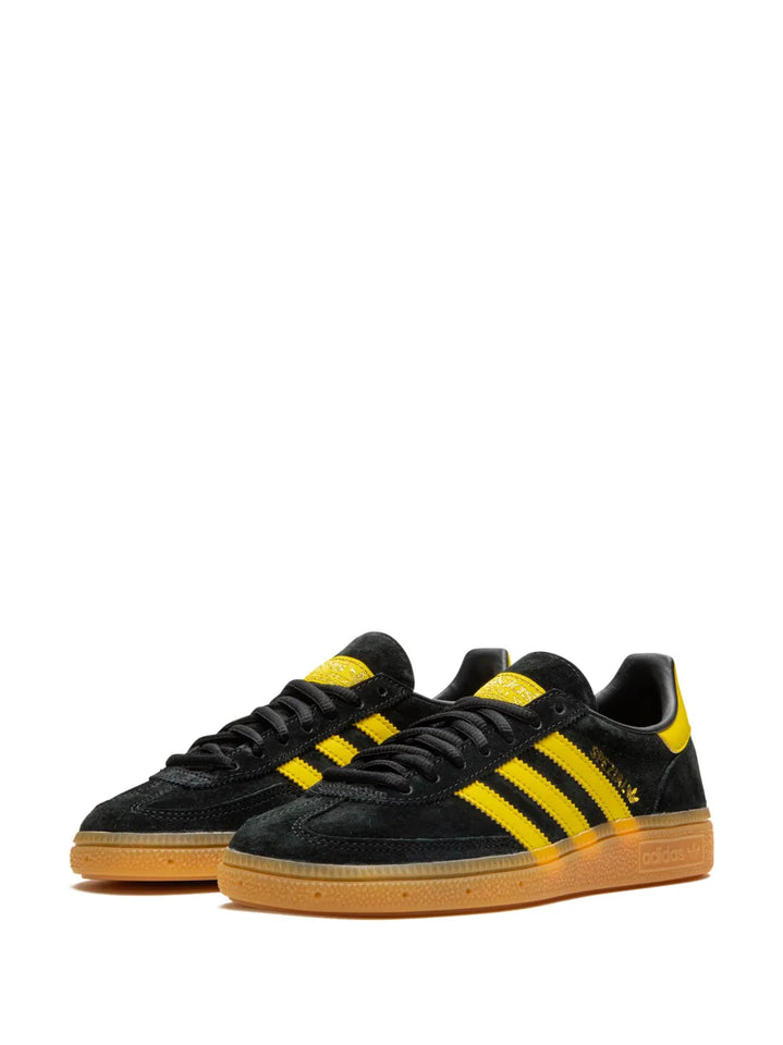 adidas Handball Spezial Suede Sneakers — Black/Yellow — Size US M 10 - US W 11.5 — Top View