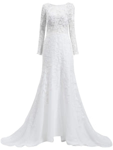 Tadashi Shoji Holden Embroidered Mermaid Gown — White/ Red/ Ivory — Size XS — Front View