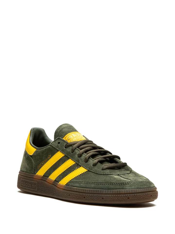 adidas Handball Spezial Tri/Yellow Sneakers — Green/Yellow — Size US M 9 - US W 10.5 — Side View