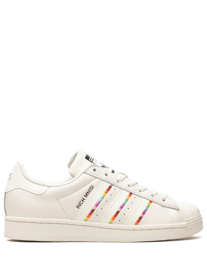 adidas X Rich Mnisi Superstar Pride Sneakers — Cream White — Size US M 9 - US W 10.5 — Front View