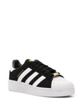 adidas Superstar Xlg Suede Leather Sneakers — Black/White/Gold-Tone — Size US M 9.5 - US W 11 — Side View
